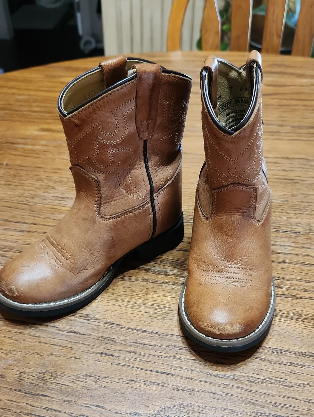 Cody James Kids Brown Western-Style Leather Boots Size 7